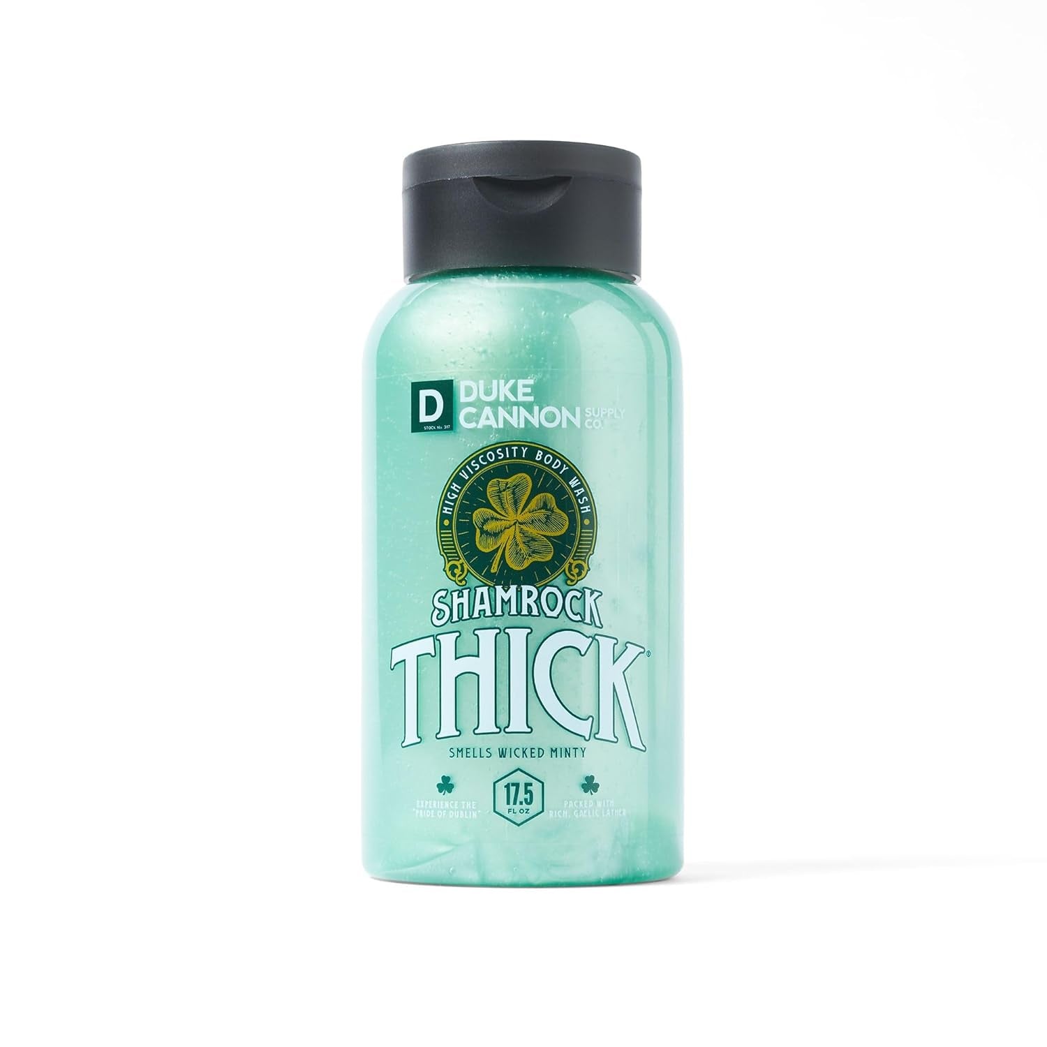 Duke Cannon Shamrock THICK Wicked Minty Body Wash – Extra-Thick, Hydrating Men'S Body Wash with Refreshing Mint Scent, 17.5 Oz (Pack of 3)