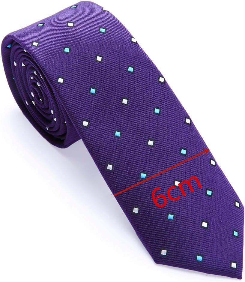 4 Packs Skinny Neckties for Men Boys, 2.35'' Wide Slim Ties in Different Textured Style Mixed Set