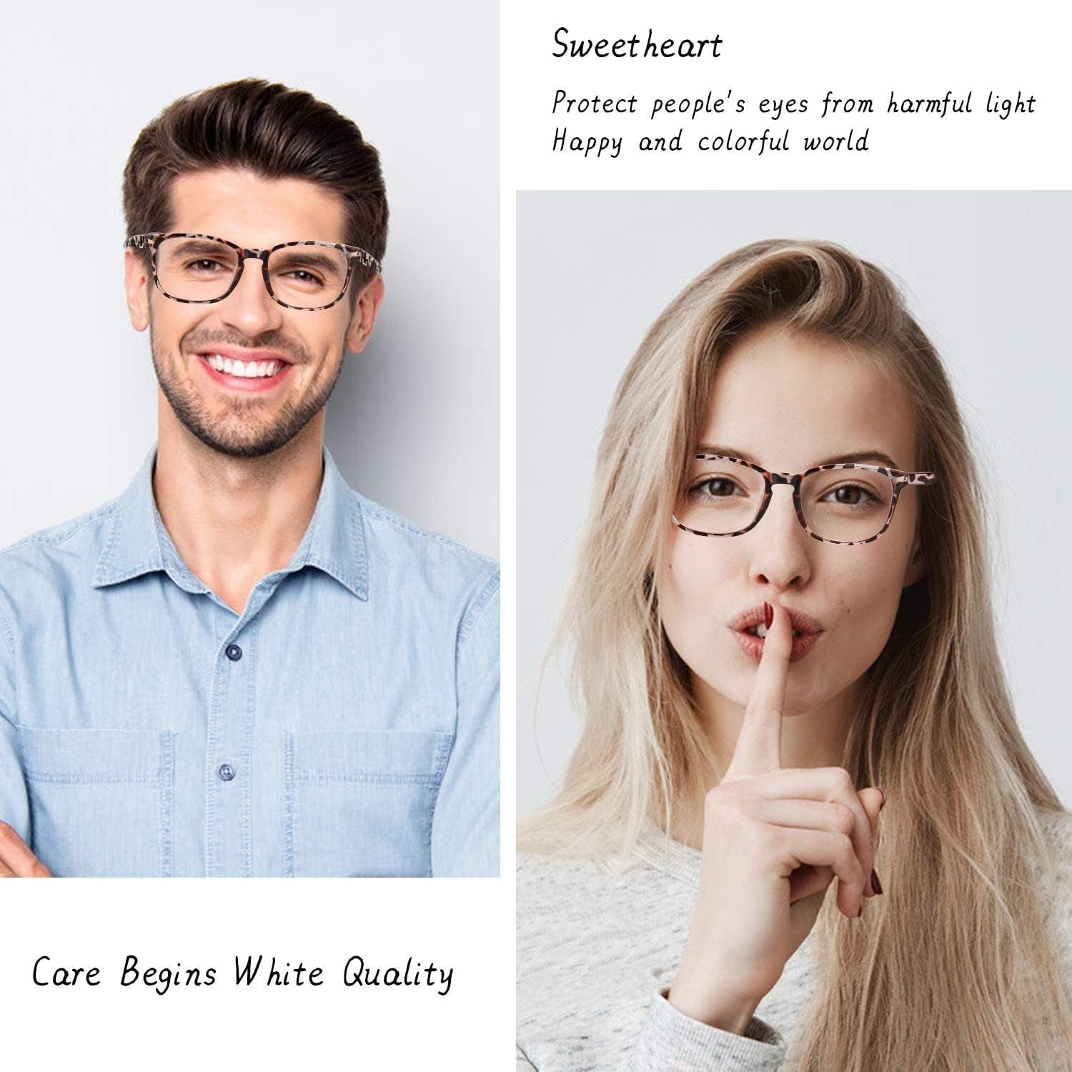 Blue Light Blocking Glasses, Computer Reading/Gaming/TV/Phones Glasses for Men Women,Anti Eyestrain UV Glare (5 Pair)