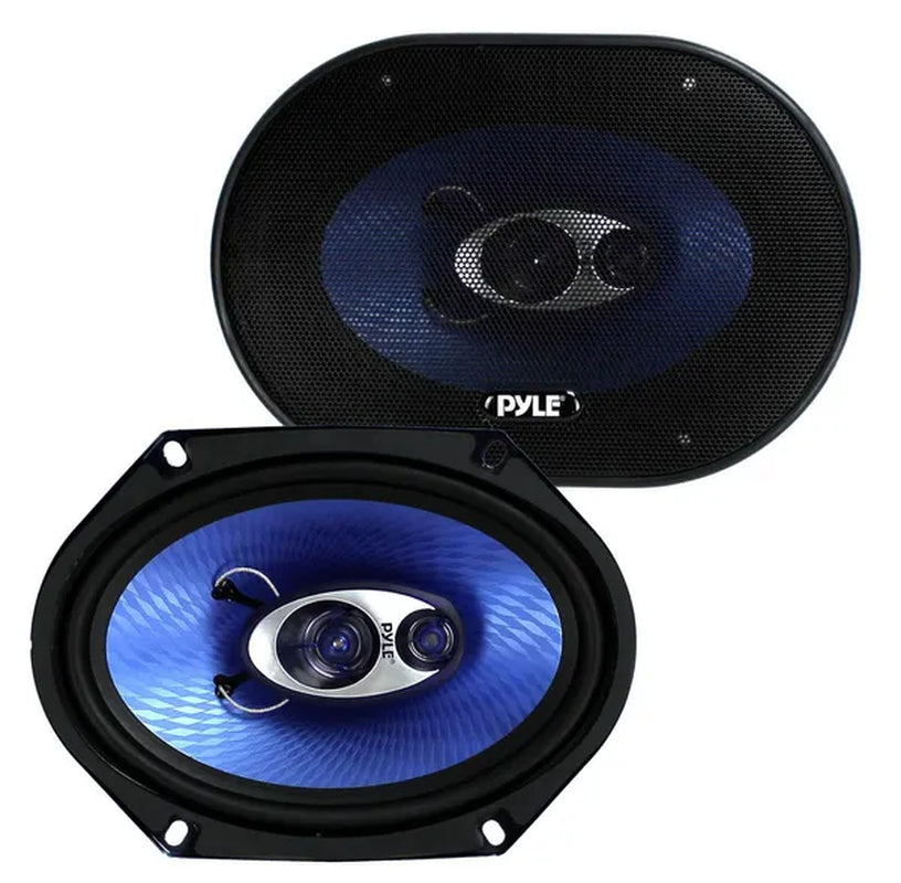 Pyle PL683BL 6X8" 720 Watt 3-Way Car Coaxial Audio Speakers Stereo - Blue