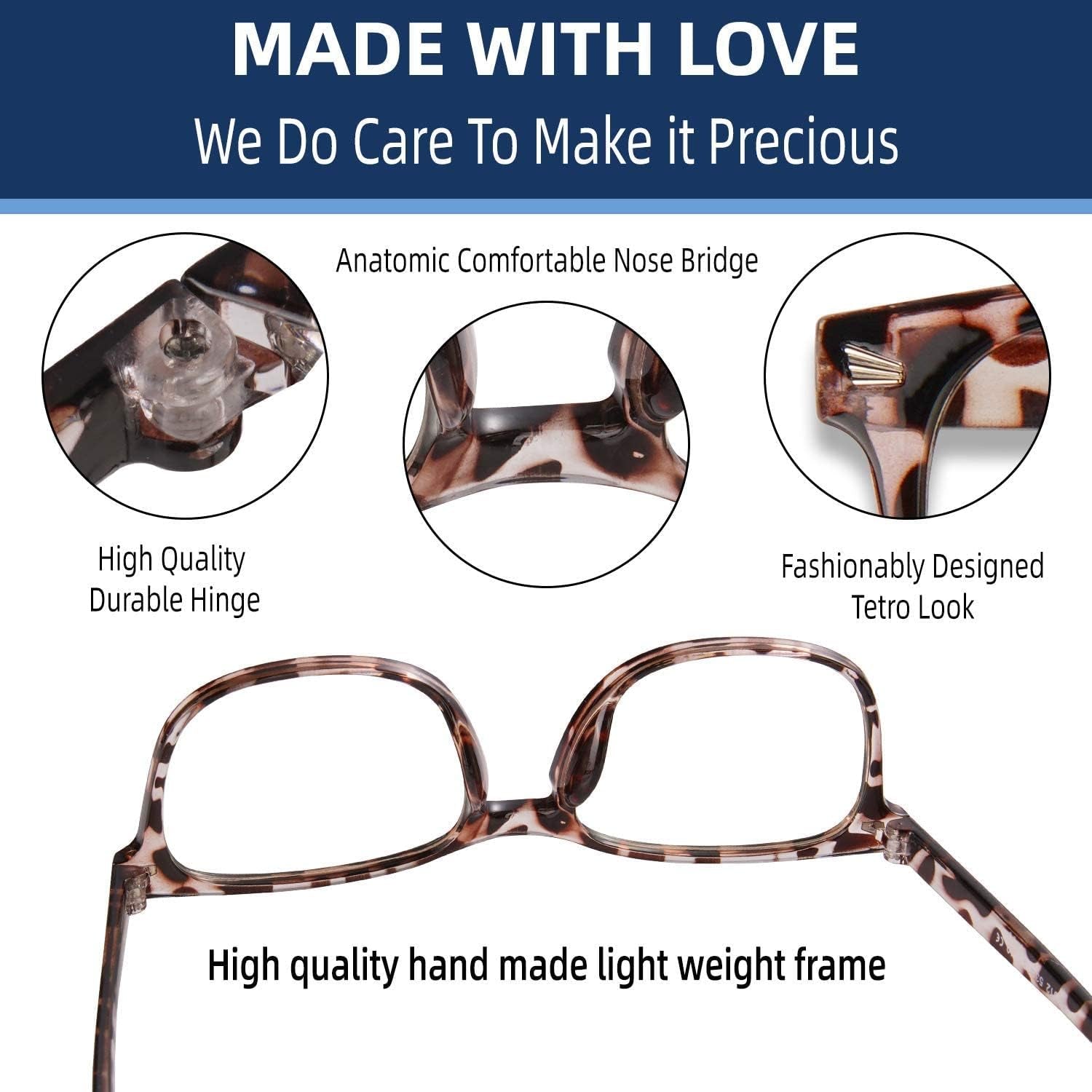 Blue Light Blocking Glasses, Computer Reading/Gaming/TV/Phones Glasses for Men Women,Anti Eyestrain UV Glare (5 Pair)