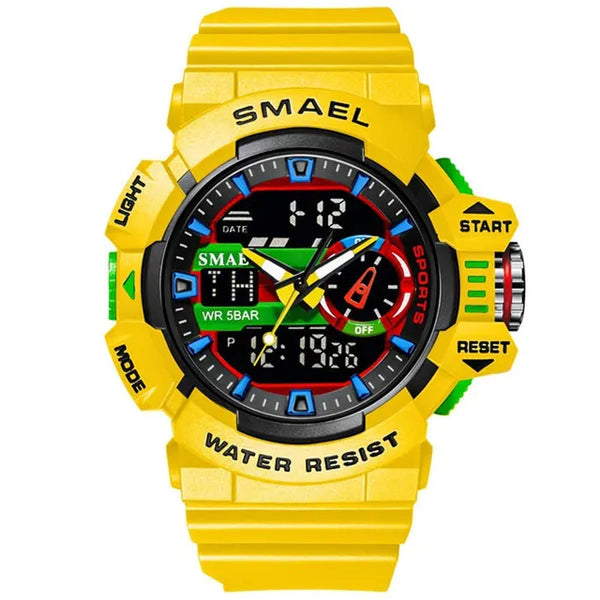 SMAEL Fashion Men Sport Watch Military Watches LED Light Quartz Clock Male Waterproof Wristwatch Stopwatch Big Dial Clock