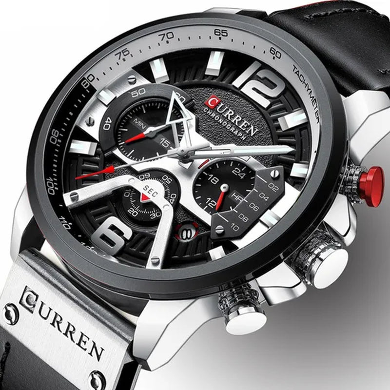 TOP SALE CURREN 8329 Mens Watches with Multi-function Quartz Chronograph Calendar Watch