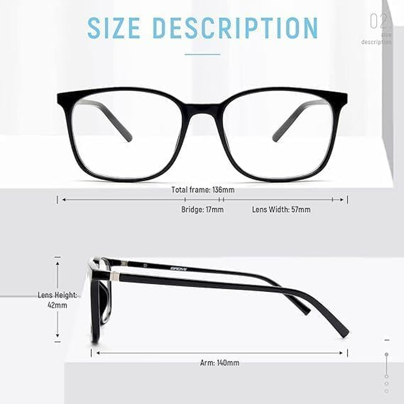 2 Pack Blue Light Blocking Glasses Women/Men, Computer Gaming Fake Eyeglasses Anti UV Ray-Spring Hinge