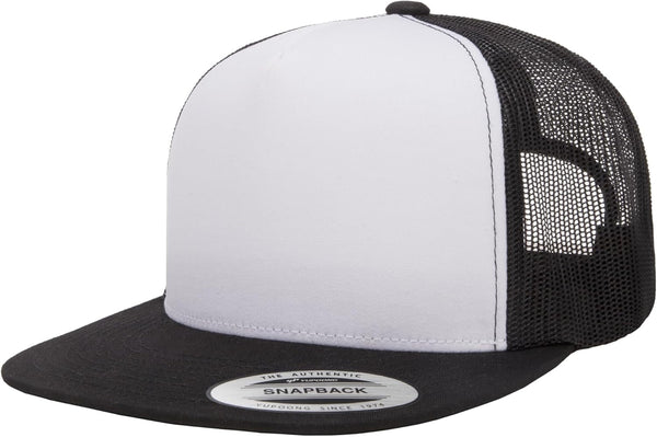 Yupoong 5-Panel YP Classic Trucker Cap | High Profile Flat Visor Snapback | OSFM | Bulk Packs Available