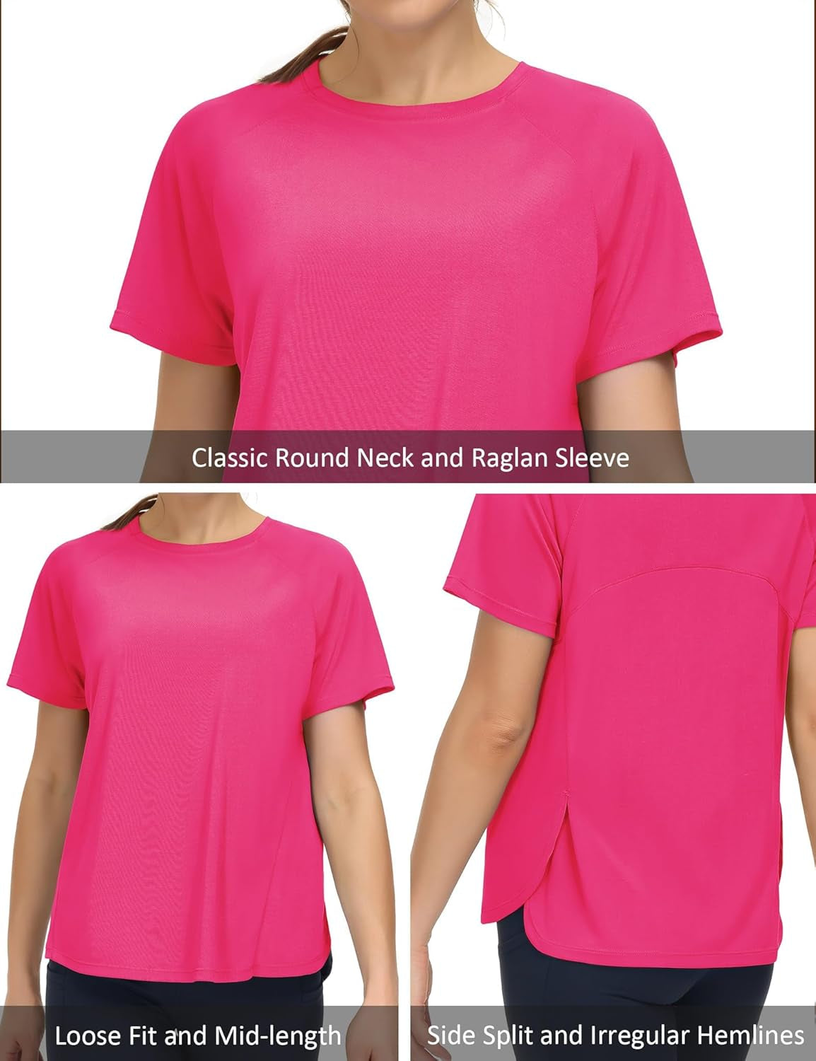 Women'S Short Sleeve Workout Shirts Breathable Yoga T-Shirts with Side Slits Athletic Tee Tops