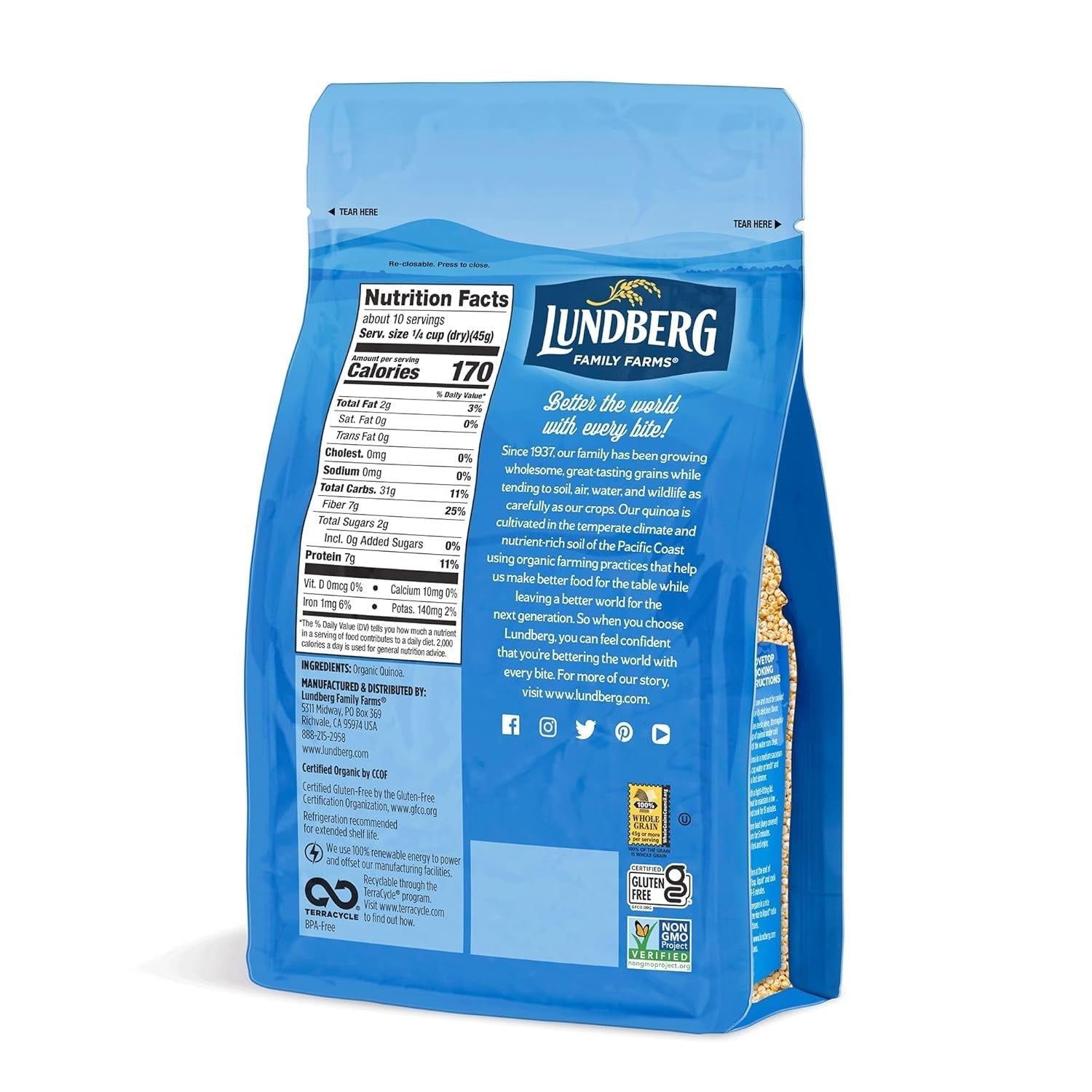 Family Farms - Organic Quinoa Antique White, 9 Essential Amino Acids, Excellent Source of Protein & Fiber, Non-Gmo, Gluten-Free, USDA Certified Organic, Vegan, Kosher (16 Oz)