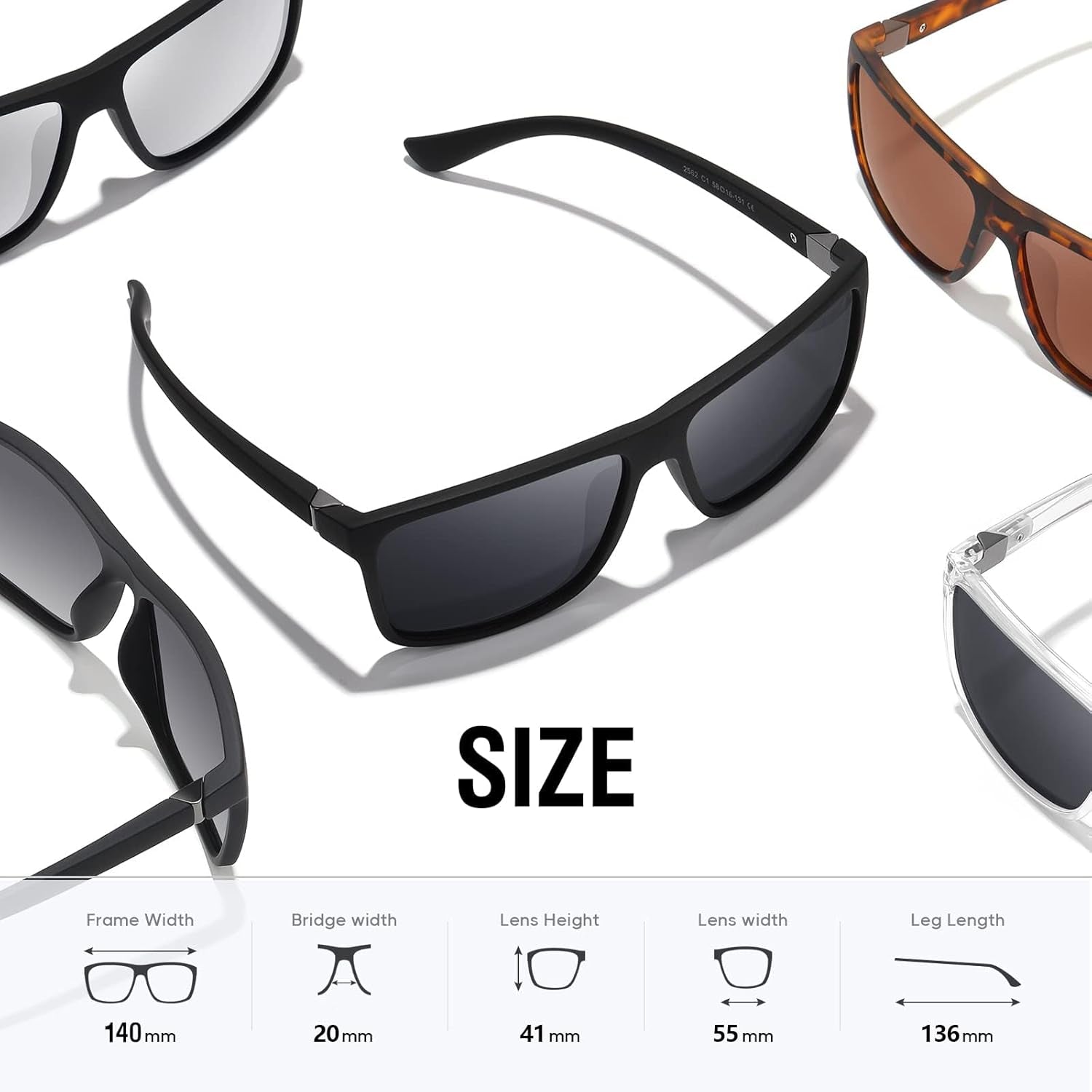 Sunglasses Men Polarized Sunglasses for Mens and Womens,Black Retro Sun Glasses Driving Fishing UV Protection