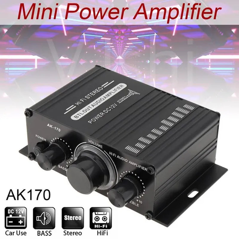 AK170 2 Channel Power Amplifier Audio Karaoke Home Theater Amplifier Mini Hifi Amplifier with USB SD Interface