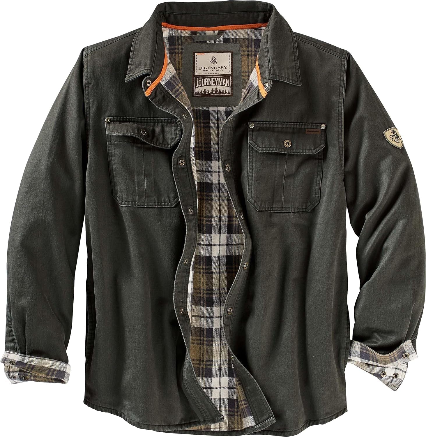 Journeyman Shirt Jacket Flannel Lined Shacket for Men Water-Resistant Coat Rugged Fall Clothing