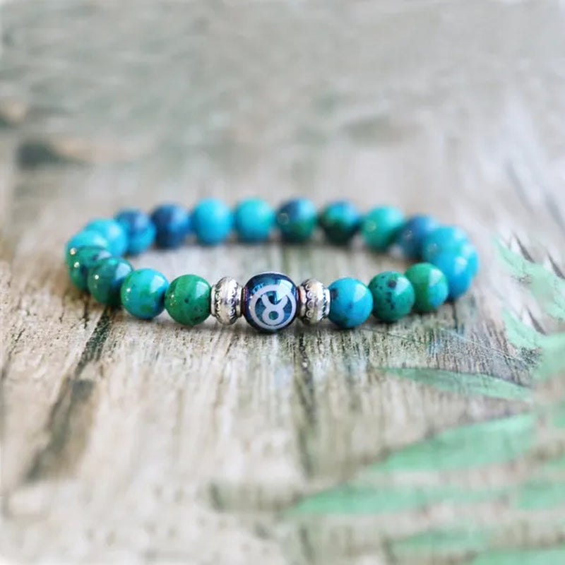 8MM 12 Constellation Phoenix Naturel Stone Beads Bracelet