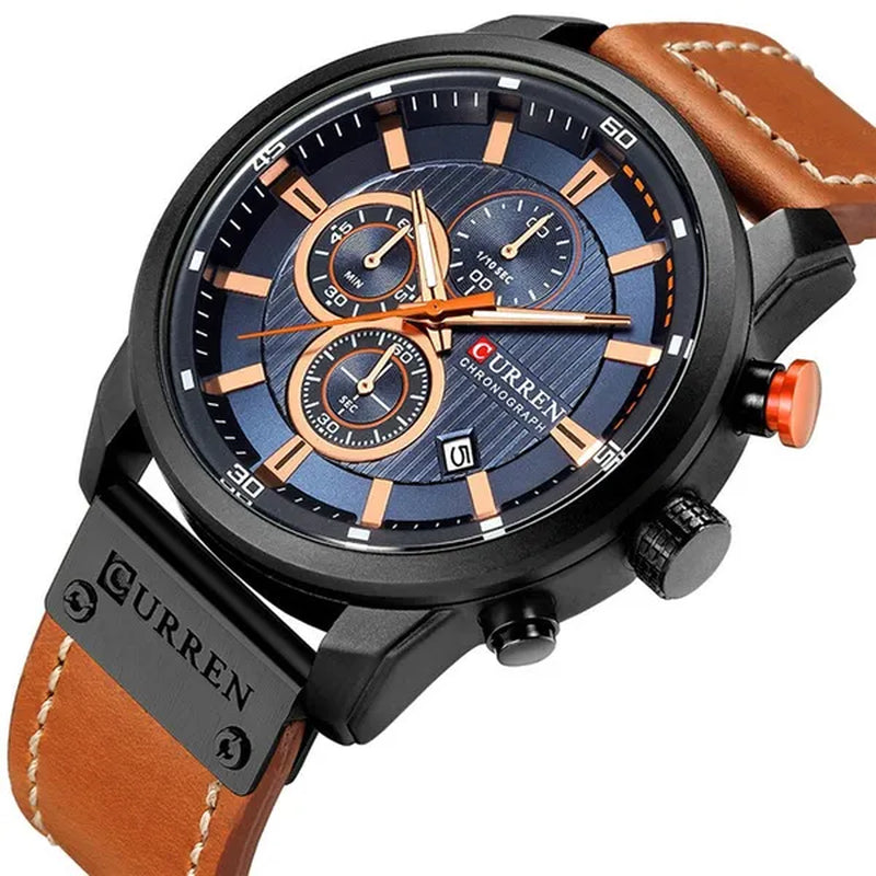 Men's CURREN 8291 Analog Digital Army Military Watches Leather Sports Watch Quartz Wristwatch
