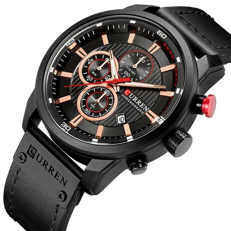 Men's CURREN 8291 Analog Digital Army Military Watches Leather Sports Watch Quartz Wristwatch