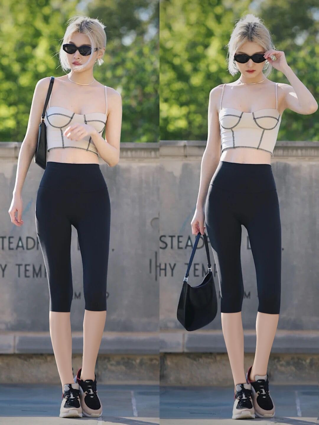 Women'S High Waisted Capri Buttery Soft Tummy Control No See through Workout Athletic Running Yoga Cycling