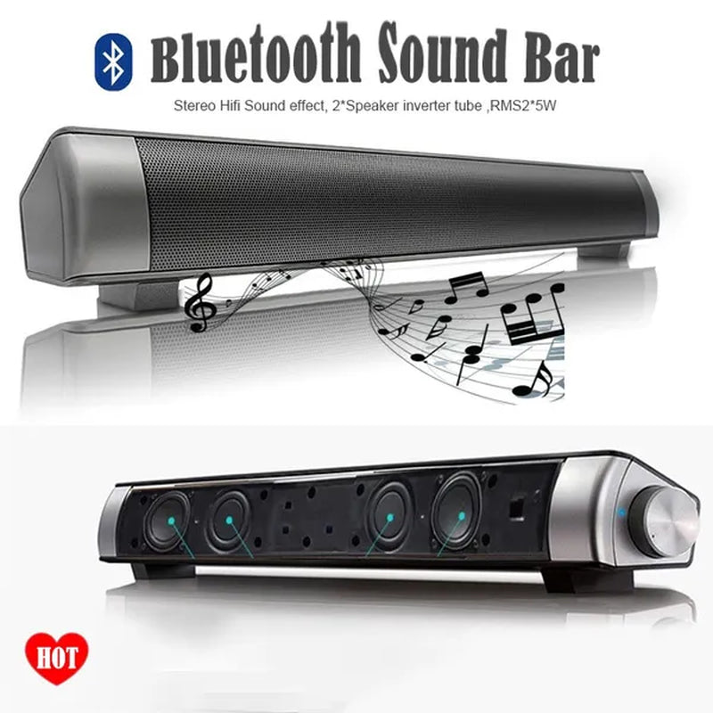 Brand New Strong Sound Bar Bluetooth Speakers Wireless Soundbar HIFI Box Subwoofer Speaker for TV / PC / Smartphone