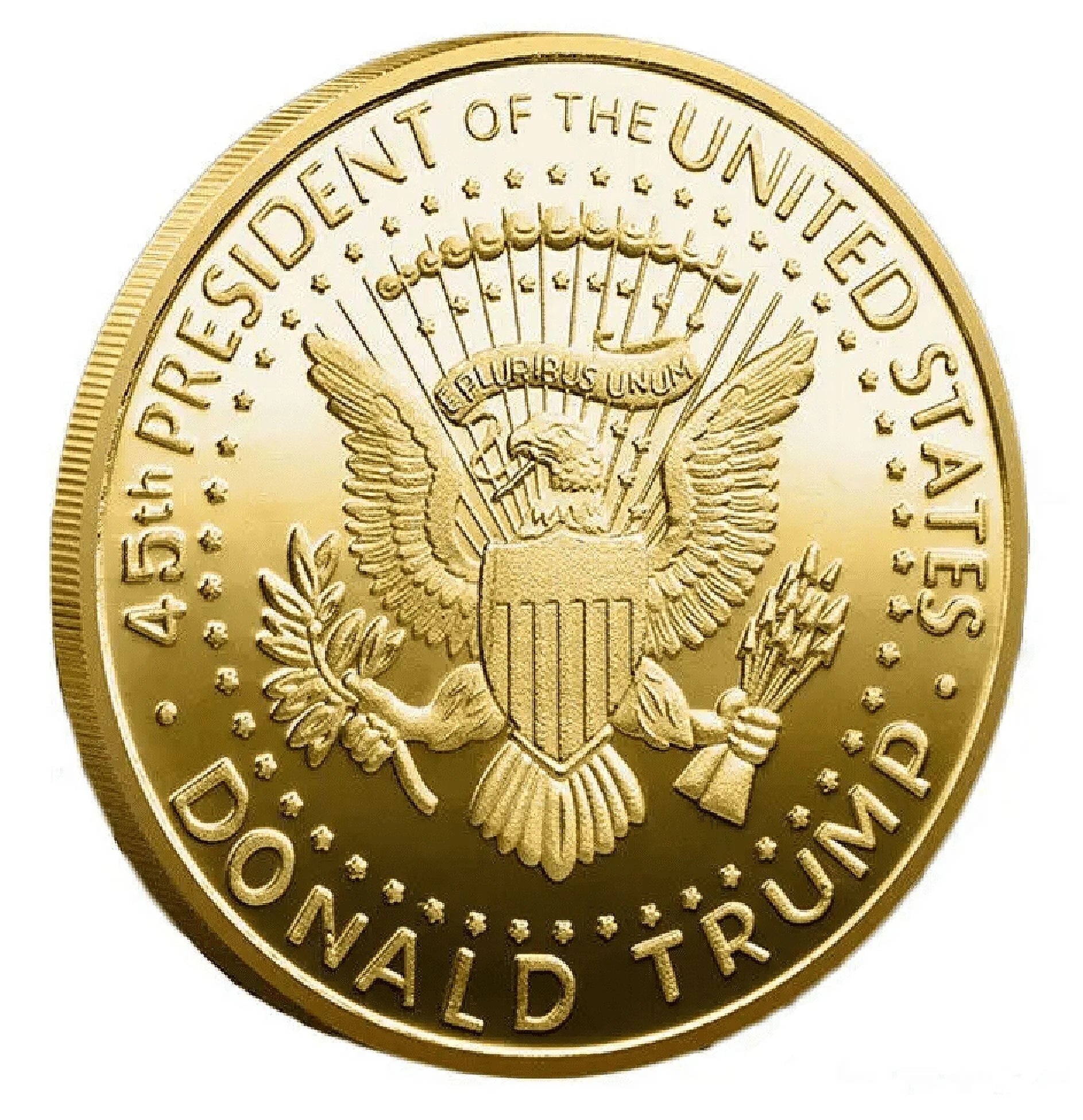 24K Gold-Plated Donald J. Trump 2019 President W/Display Case Masters Coins