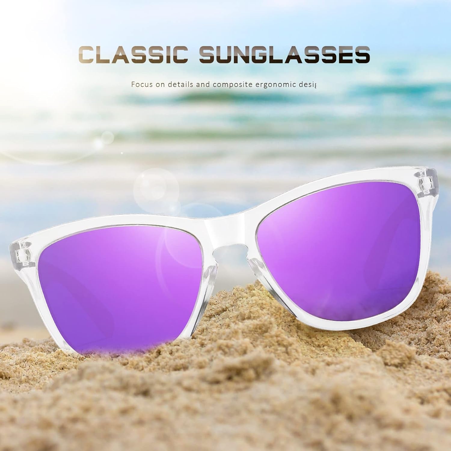 Sunglasses Womens Polarized Sunglasses for Women Trendy Designer Mirrored Sunglasses UV400 Protection Sun Glasses
