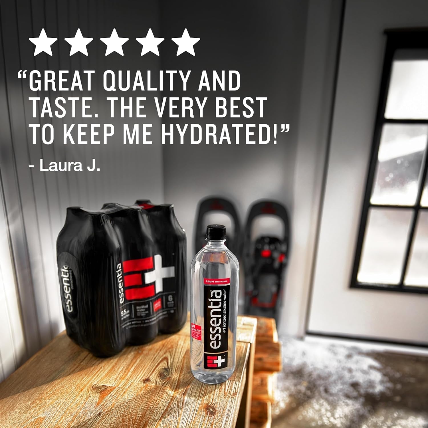 , 99.9% Pure, Infused with Electrolytes for a Smooth Taste, Ph 9.5 or Higher; Ionized Alkaline Water, Black, 42.3 Fl Oz (Pack of 12)