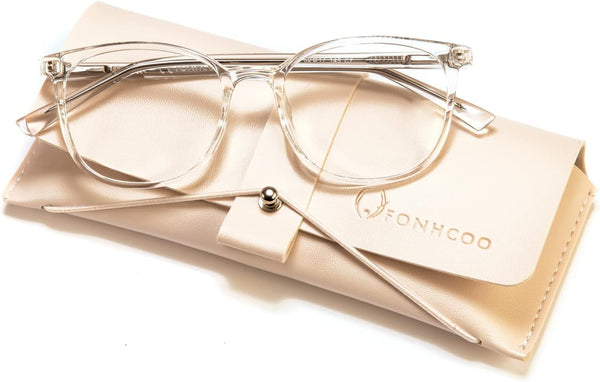 Blue Light Blocking Glasses Fashion Round TR90 Frame Transparent Eyewear Anti UV Computer Glasses for Women Men