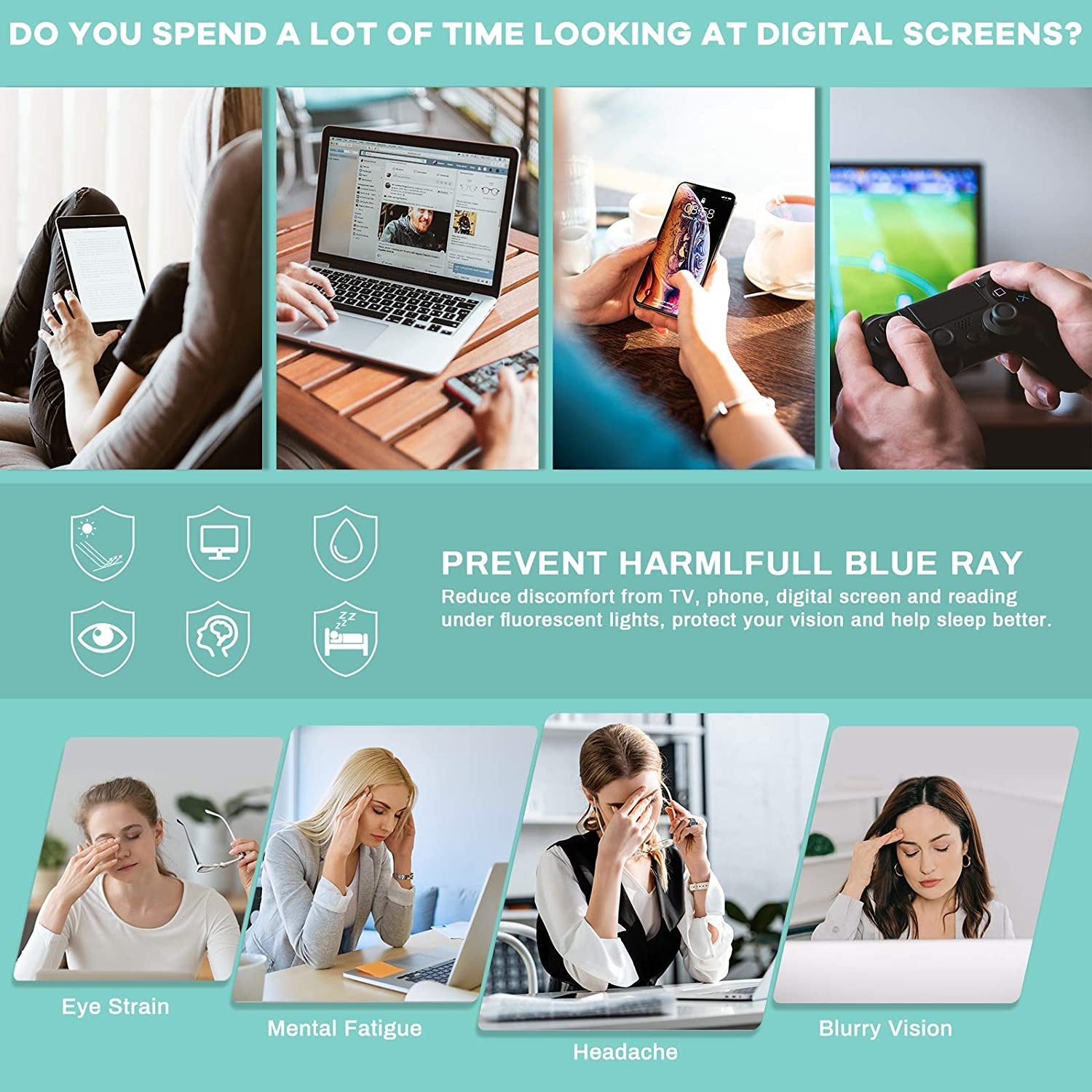 Blue Light Blocking Glasses Women/Men, Fashion Cat Eye Fake Eyeglasses UV Ray Filter Computer Gaming Glasses (Light Black Frames/Transparent Lens)