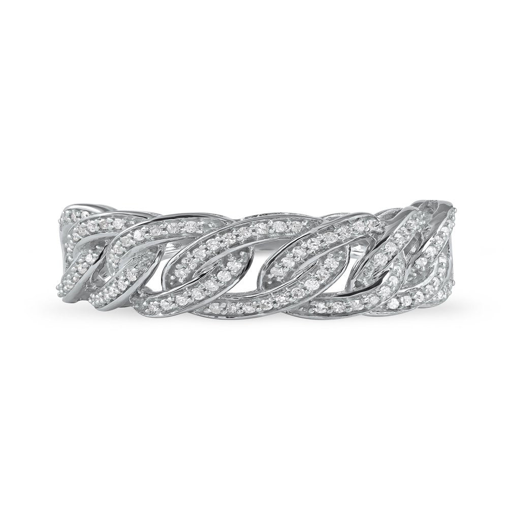 Imperial 1/4Ct TDW Diamond 10K White Gold Cuban Link Men'S Ring (H-I, I2)