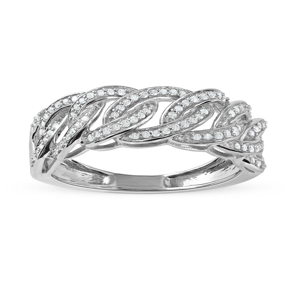 Imperial 1/4Ct TDW Diamond 10K White Gold Cuban Link Men'S Ring (H-I, I2)