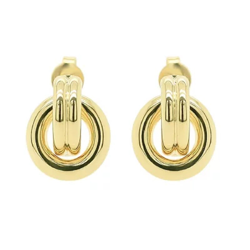 14K Italian Yellow Gold Door Knocker Earrings