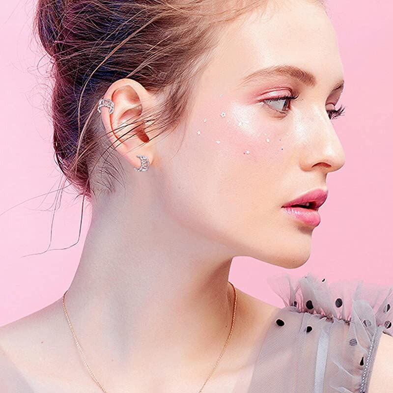 Heart Ear Cuff Sterling Silver Cuff Clips Earrings Adjustable Open Engraving Ear