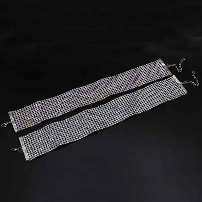 Full Diamond Necklace Chain Link Layer Necklace Gift for Women Jewelry