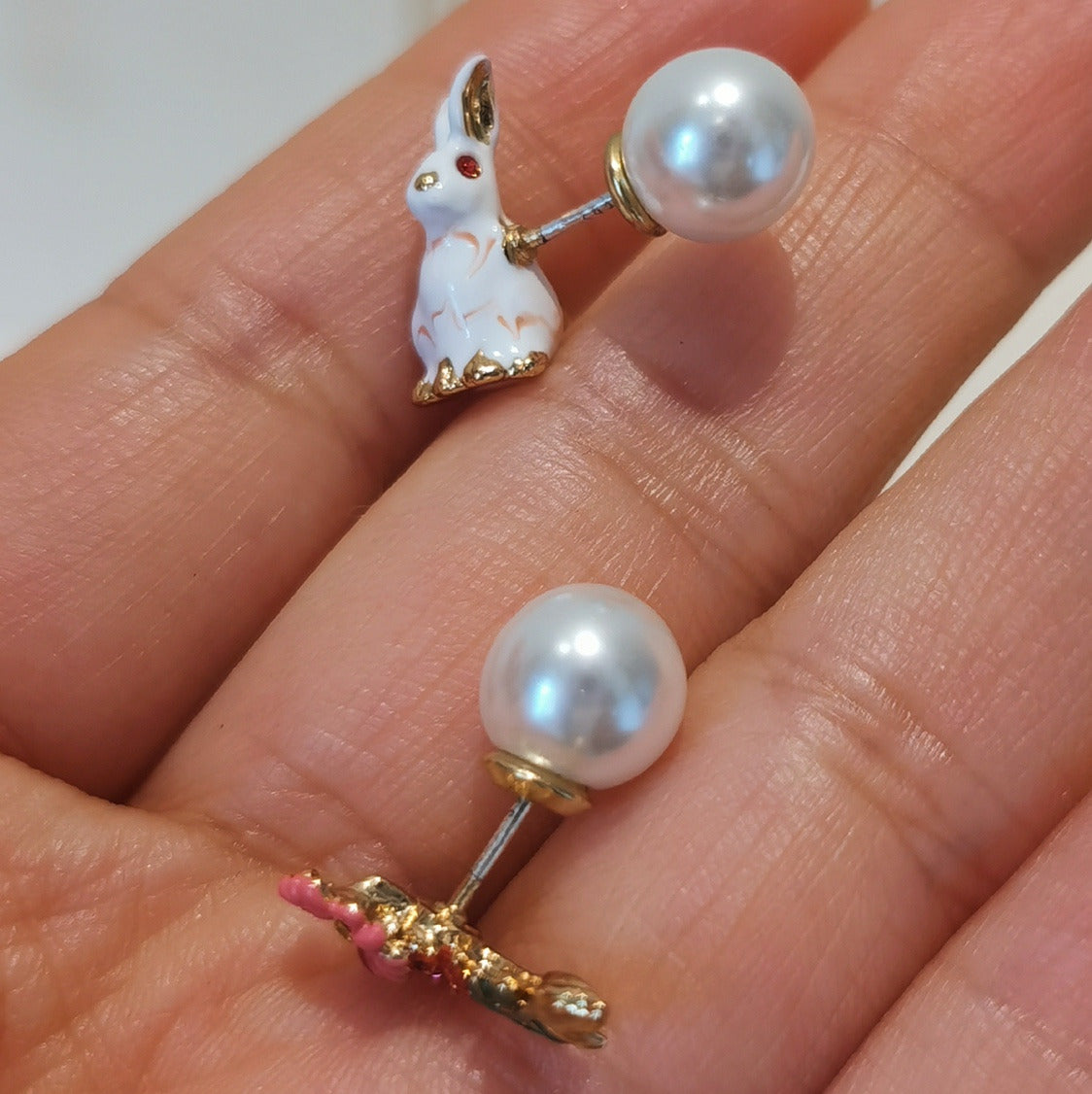 Flower Ins Design Freshwater Pearl Earrings