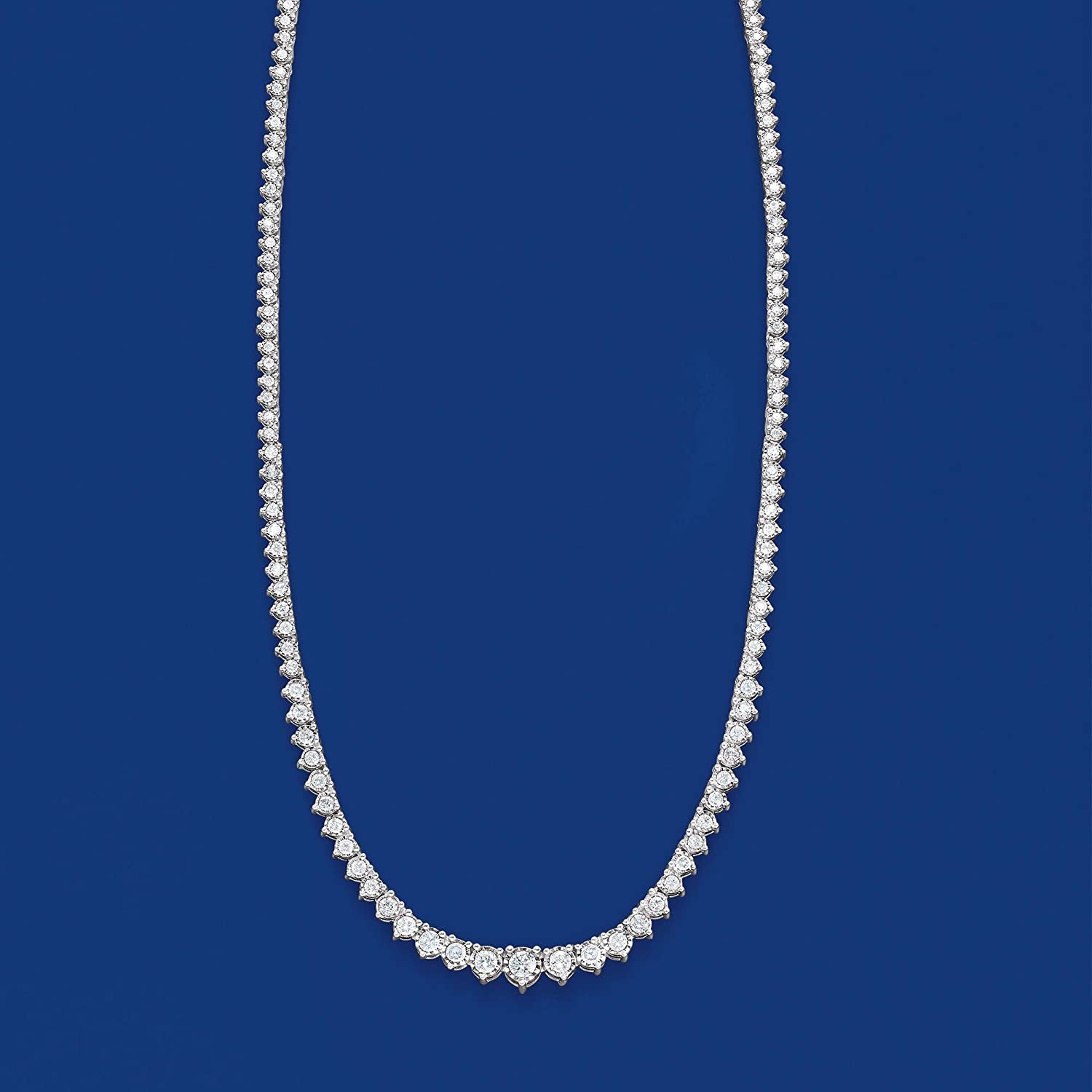 3.00 Ct. T.W. Diamond Tennis Necklace in Sterling Silver