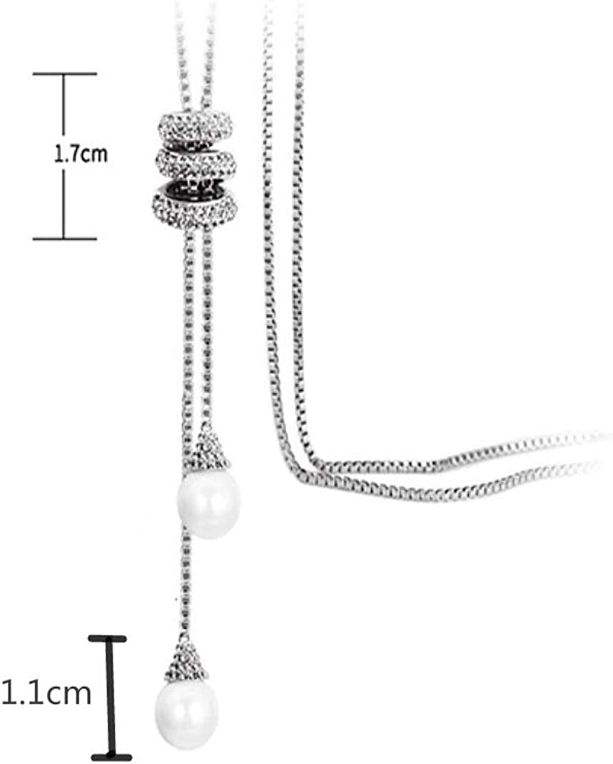 Spiral Pearl Pendant Long Necklace for Women Sweater Chain Statement Necklace Ch