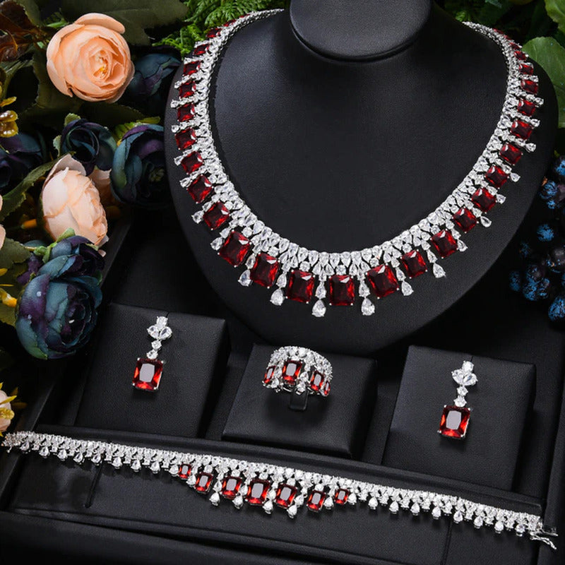Luxury Princess 2PCS Tassels Statement Jewelry Set for Women Wedding Party
