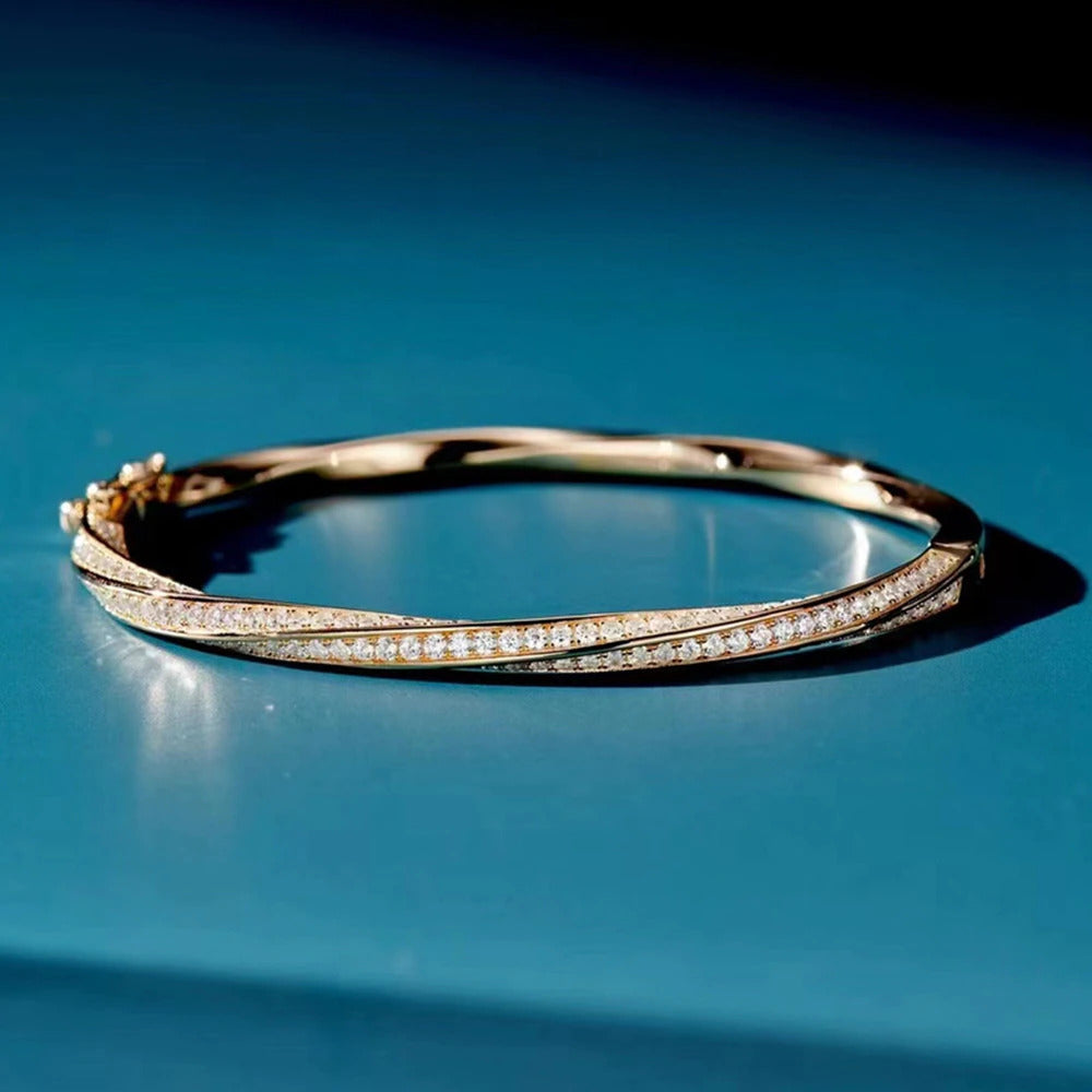 925 Sterling Silver Lab Sapphire High Carbon Diamond 18K Gold Plated