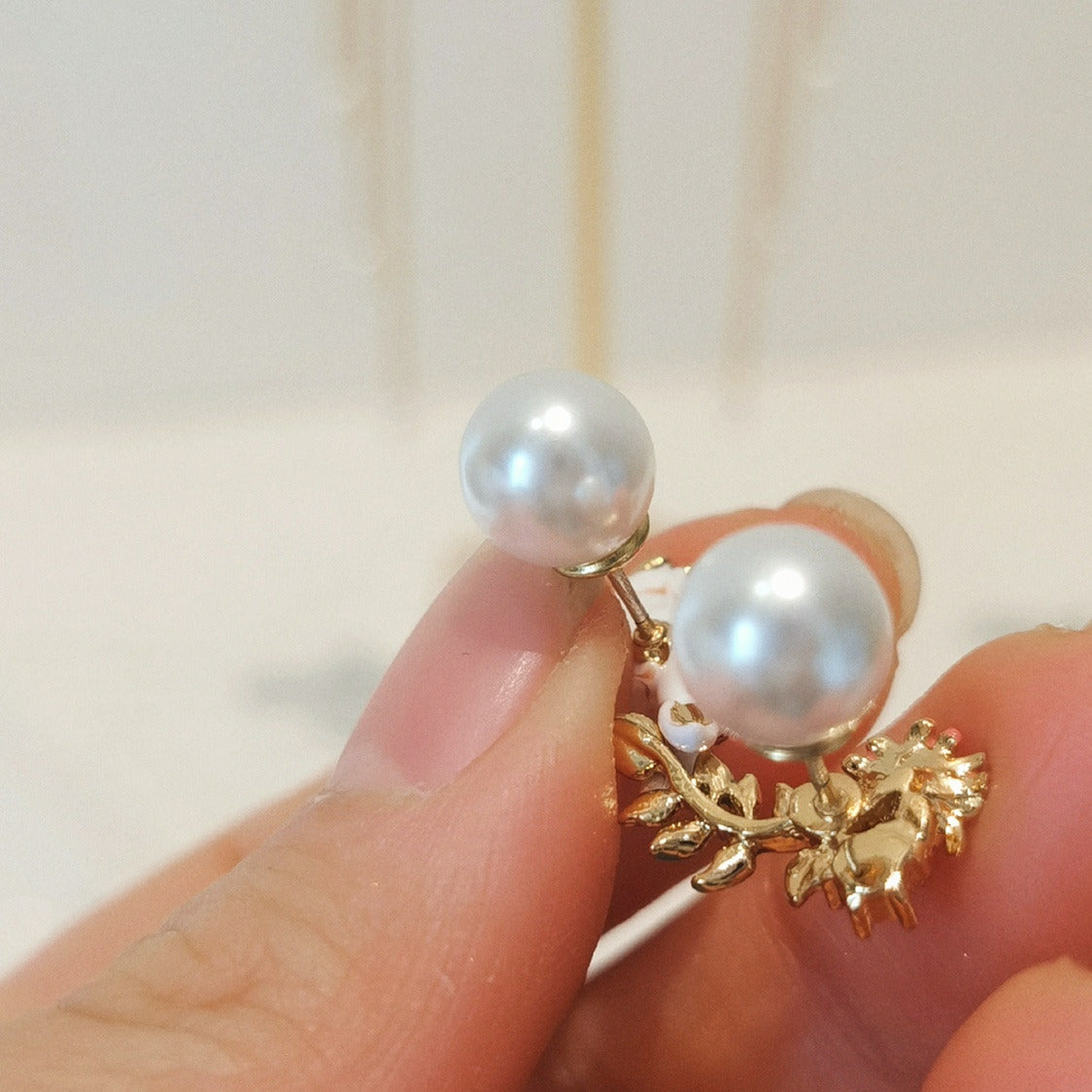 Flower Ins Design Freshwater Pearl Earrings