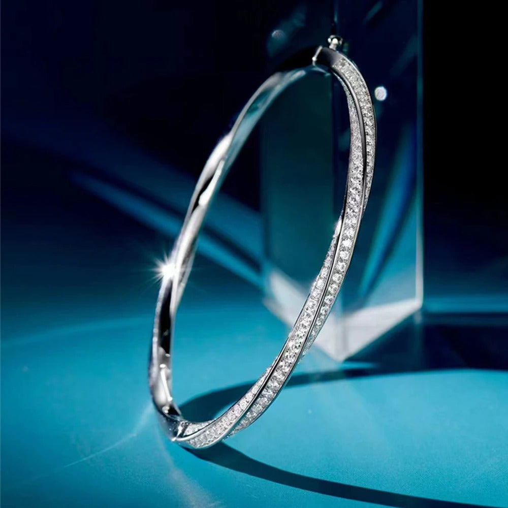 925 Sterling Silver Lab Sapphire High Carbon Diamond 18K Gold Plated