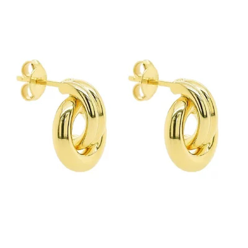 14K Italian Yellow Gold Door Knocker Earrings