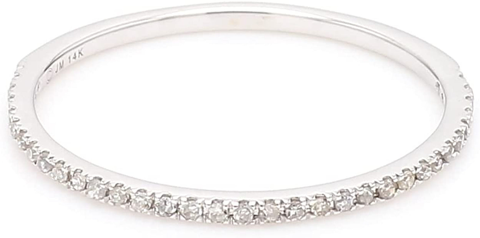 1/10 Cttw 14K Gold Dainty Half Band Natural Diamond Wedding Anniversary Ring (G-
