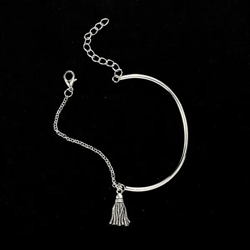 4Pcs/Set New Silver Metal Tassels Sequins Chains Bracelets Set Combination Fashi