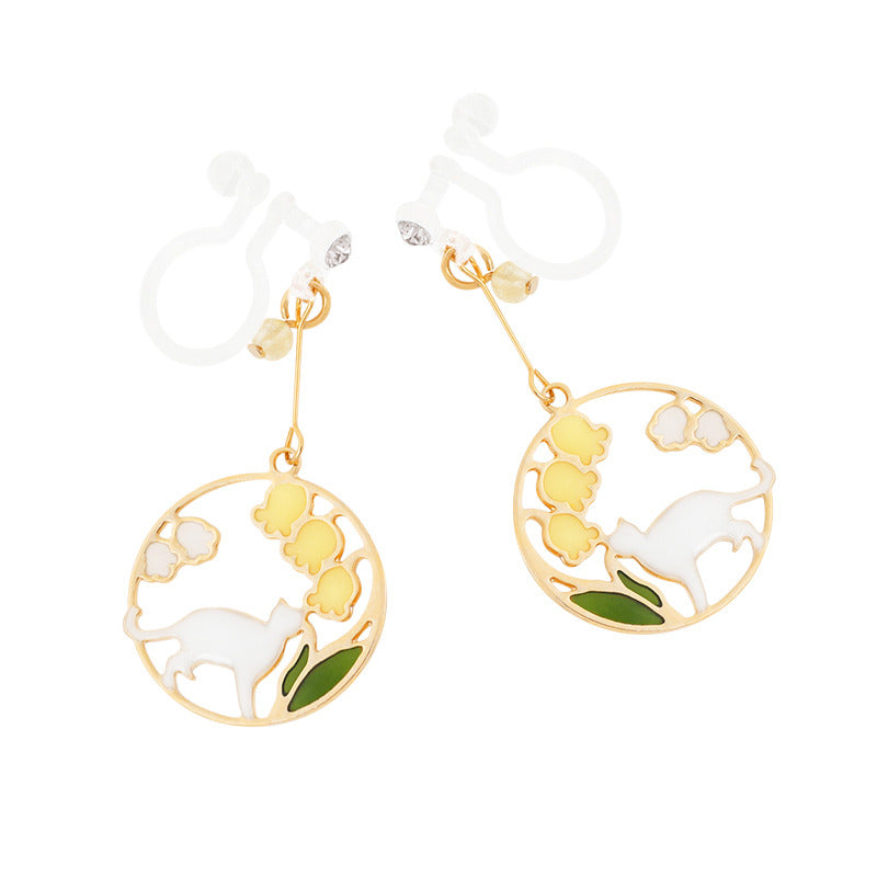 Earrings without Pierced Ears, Sweet Flowers and Playful