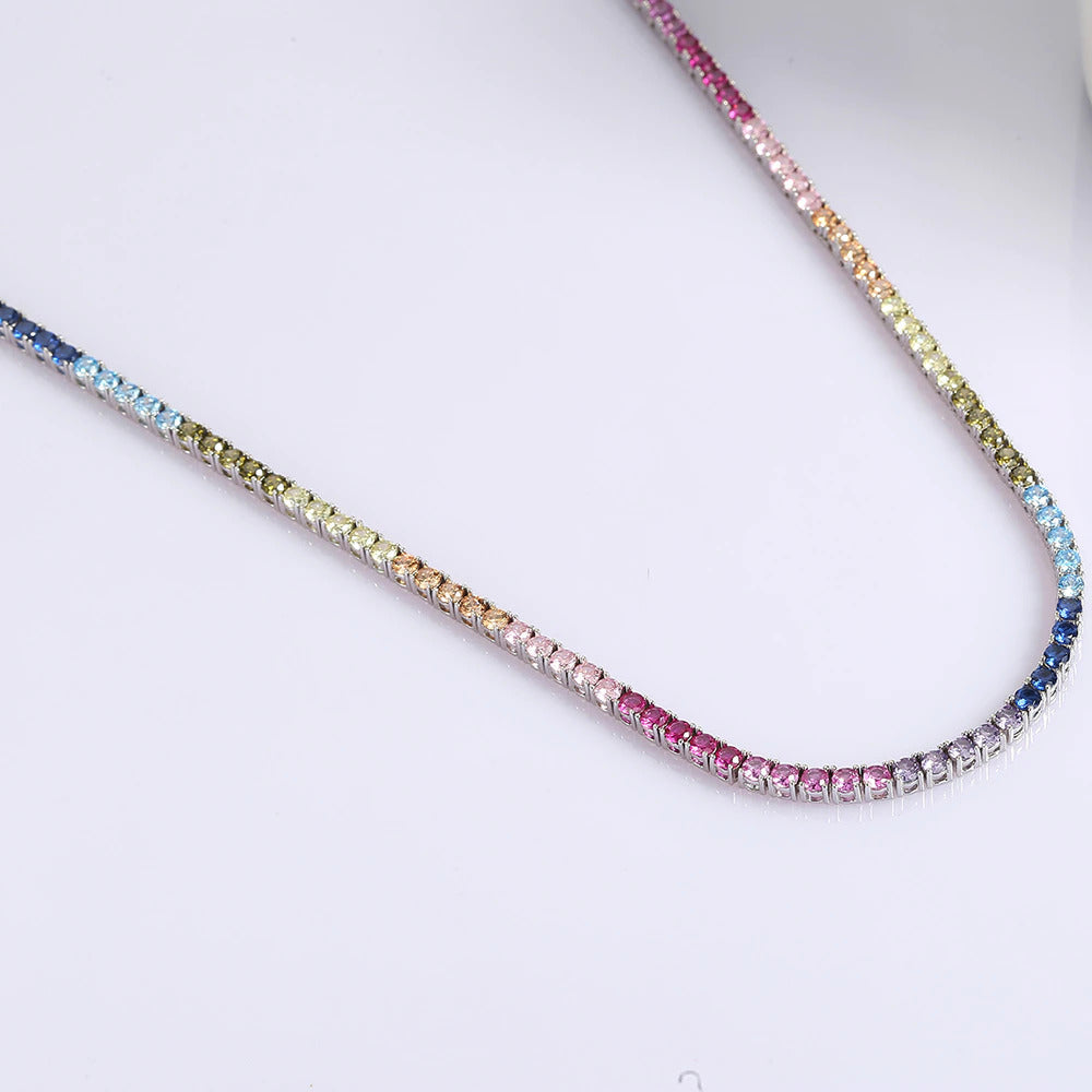 16-24 Inch 100% Guarante Real 925 Sterling Silver Tennis Chain Necklace Setting