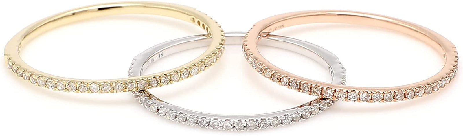 1/10 Cttw 14K Gold Dainty Half Band Natural Diamond Wedding Anniversary Ring (G-