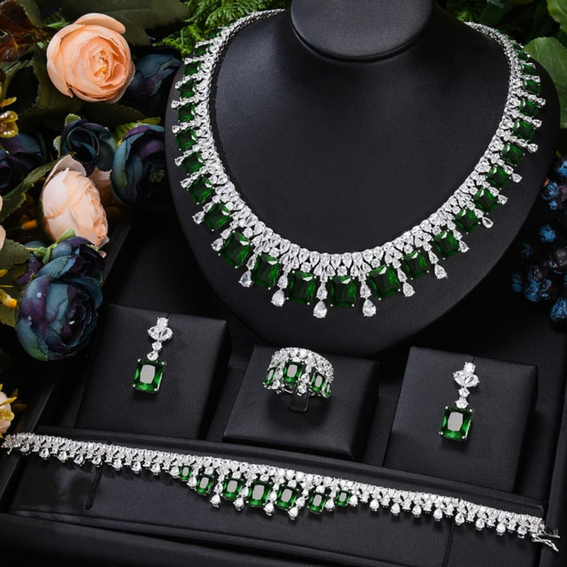 Luxury Princess 2PCS Tassels Statement Jewelry Set for Women Wedding Party