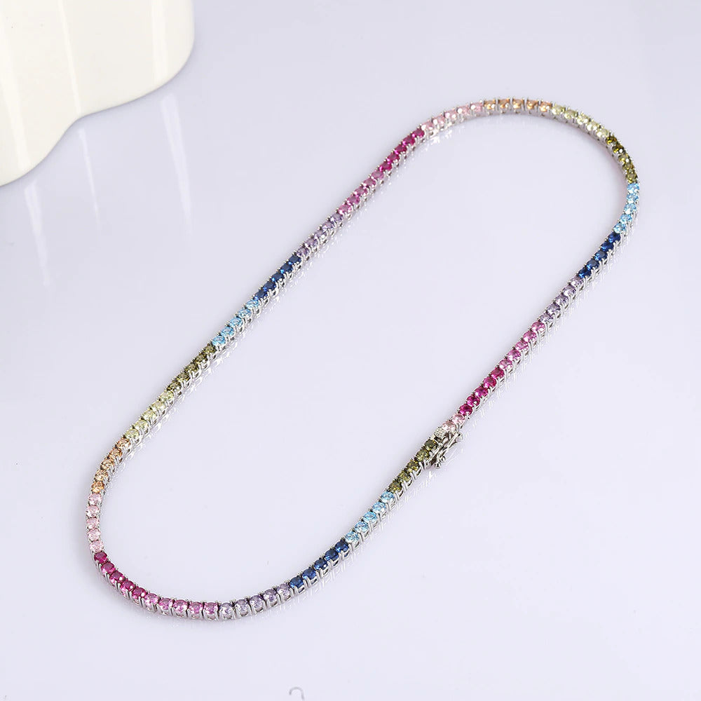 16-24 Inch 100% Guarante Real 925 Sterling Silver Tennis Chain Necklace Setting