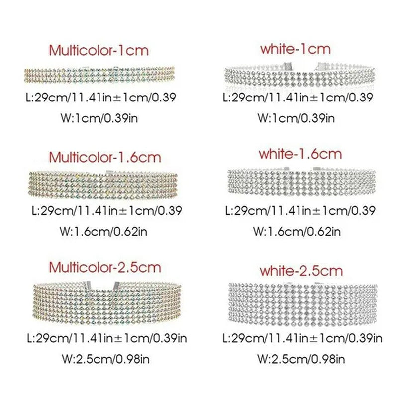 Full Diamond Necklace Chain Link Layer Necklace Gift for Women Jewelry