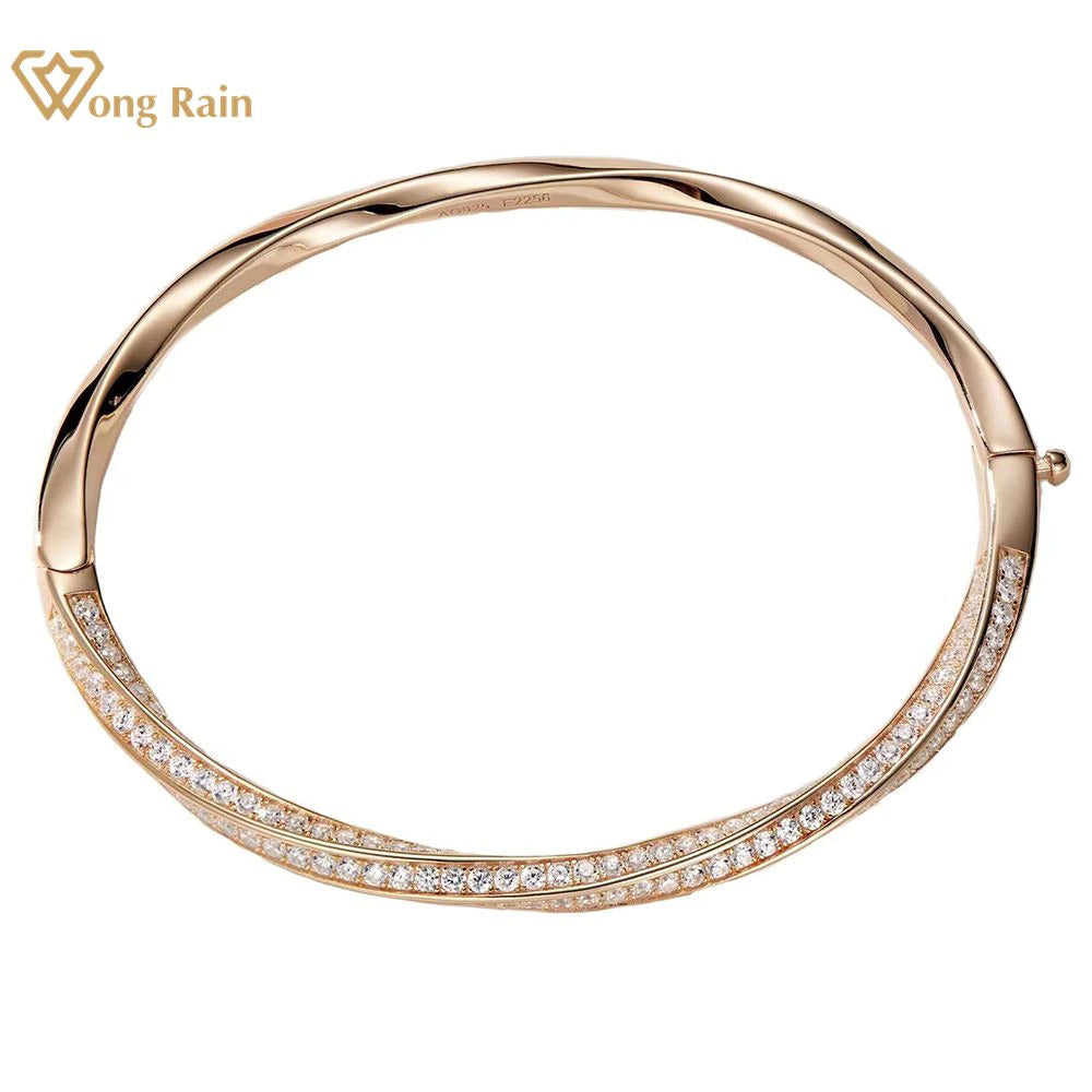 925 Sterling Silver Lab Sapphire High Carbon Diamond 18K Gold Plated