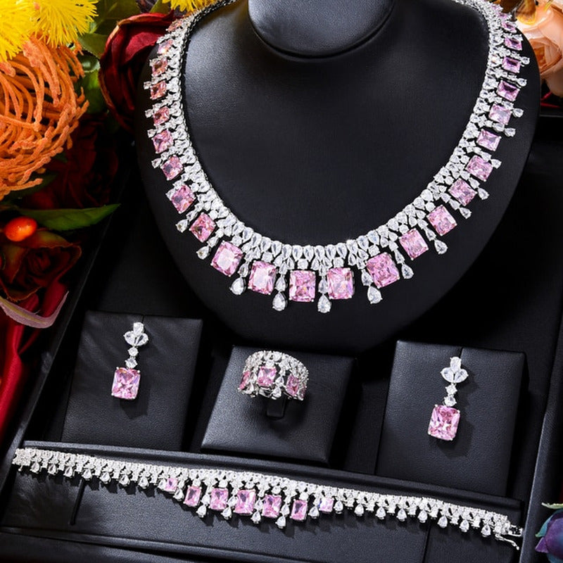 Luxury Princess 2PCS Tassels Statement Jewelry Set for Women Wedding Party
