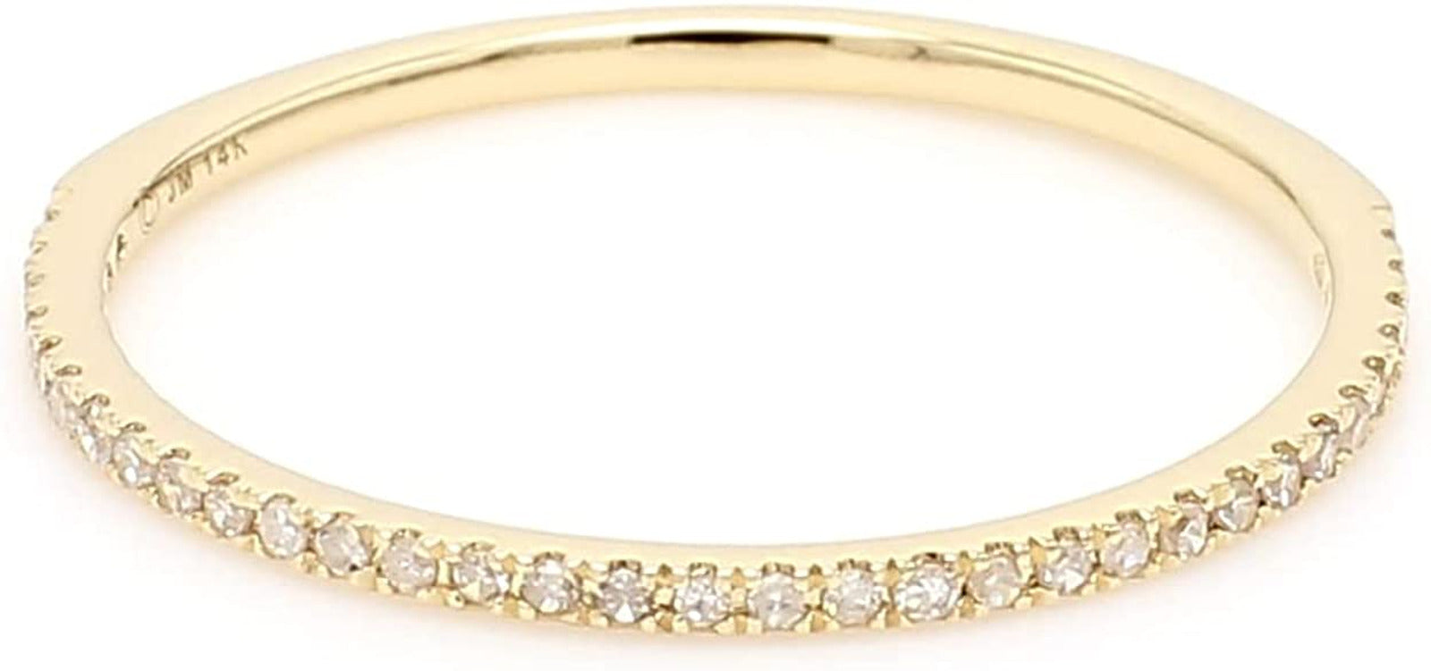 1/10 Cttw 14K Gold Dainty Half Band Natural Diamond Wedding Anniversary Ring (G-