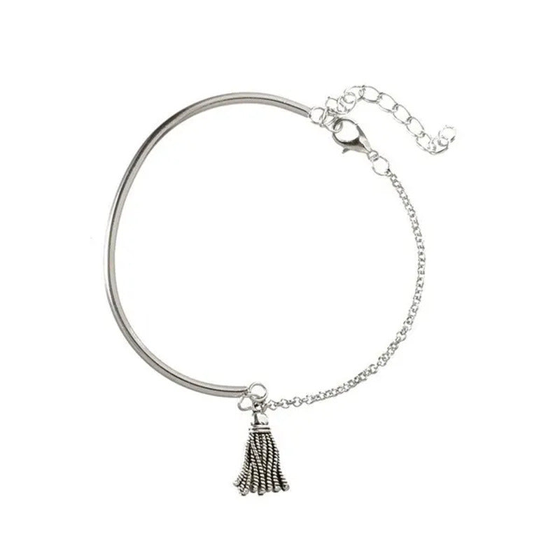 4Pcs/Set New Silver Metal Tassels Sequins Chains Bracelets Set Combination Fashi