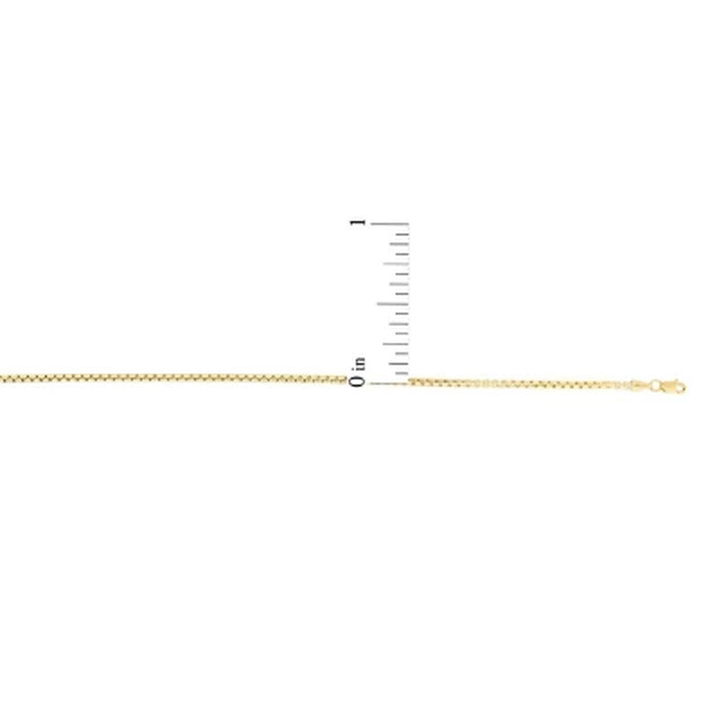 Hollow round Box Necklace 22", 2.4Mm in 14K Yellow Gold